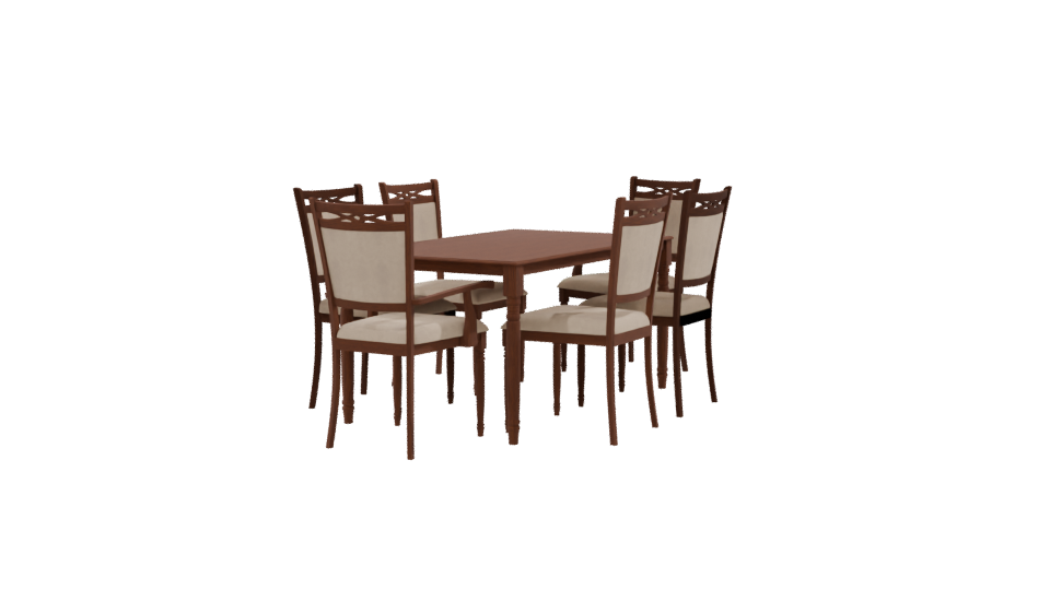 Elegant Wooden Dining Set 3D - Professional 3D Model Render 9