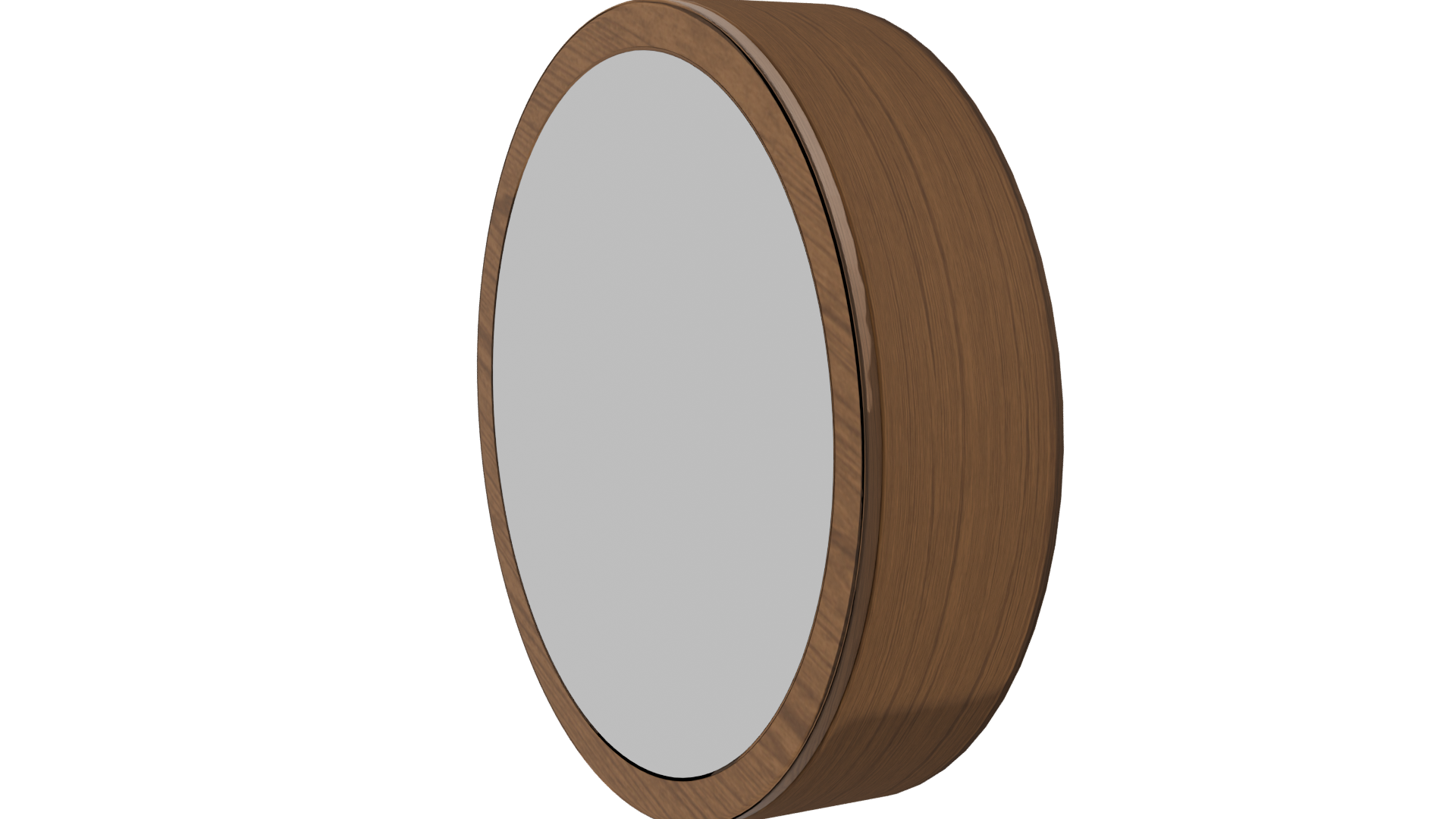 Stylish Round Wooden Mirror 3D - Professional 3D Model Render 13