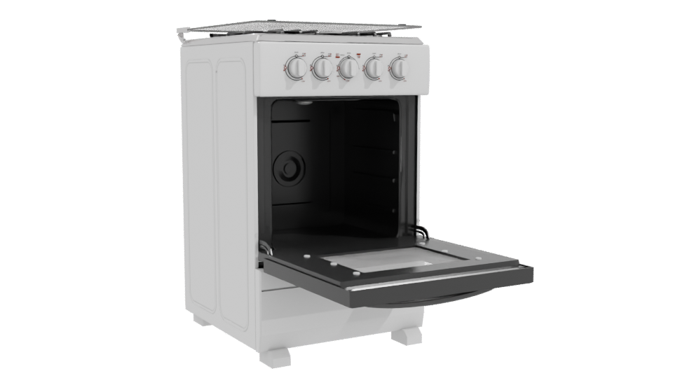 Stylish Kitchen Gas Stove Model - Professional 3D Model Render 10