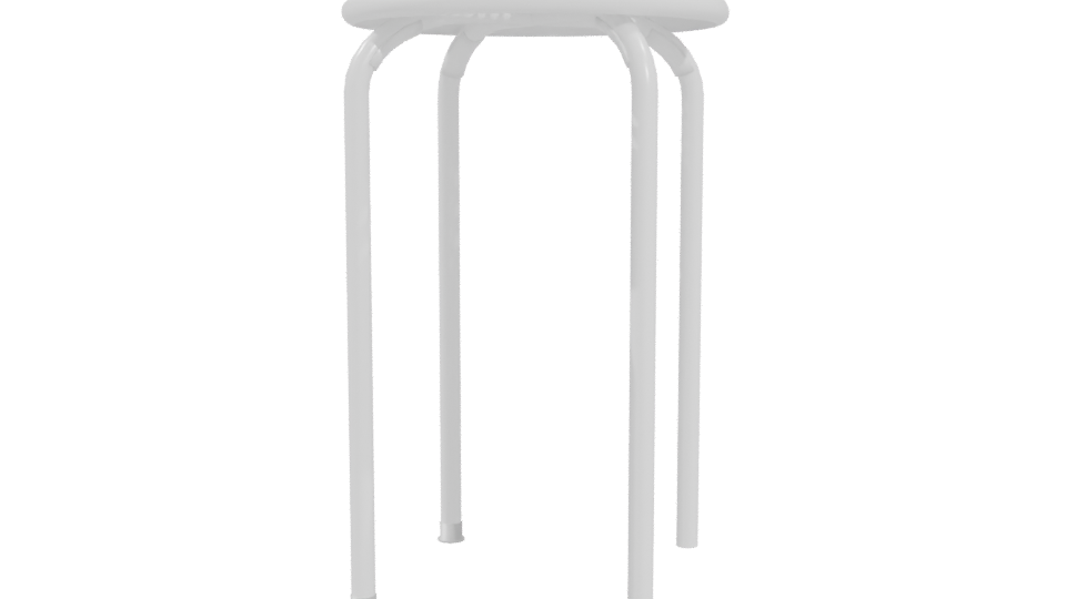 White Perforated Stool 3D Model - Professional 3D Model Render 4