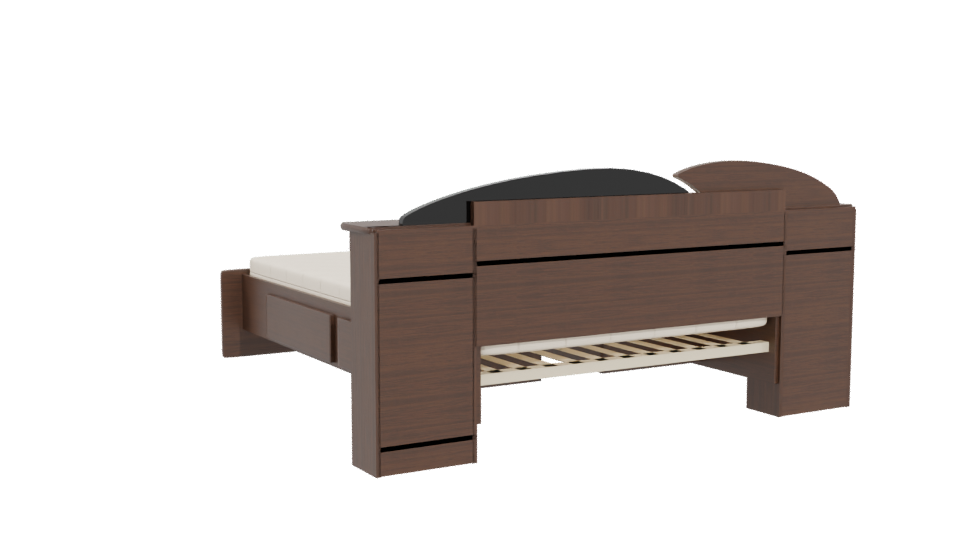 Contemporary Wooden Bed 3D Model - Professional 3D Model Render 4