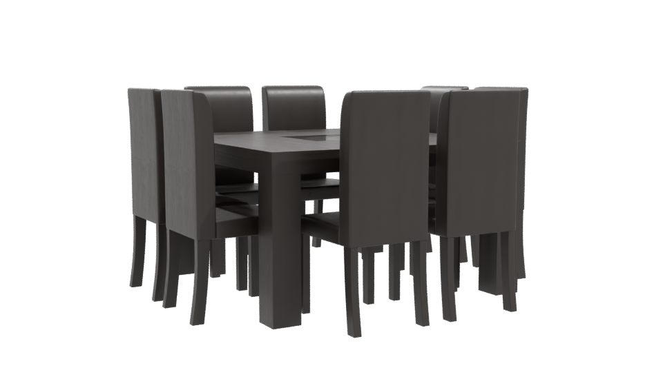 Minimalist Dining Table Set 3D - Professional 3D Model Render 10