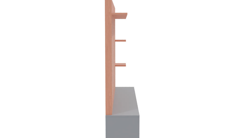 Stylish Wooden Wall Unit 3D - Professional 3D Model Render 8