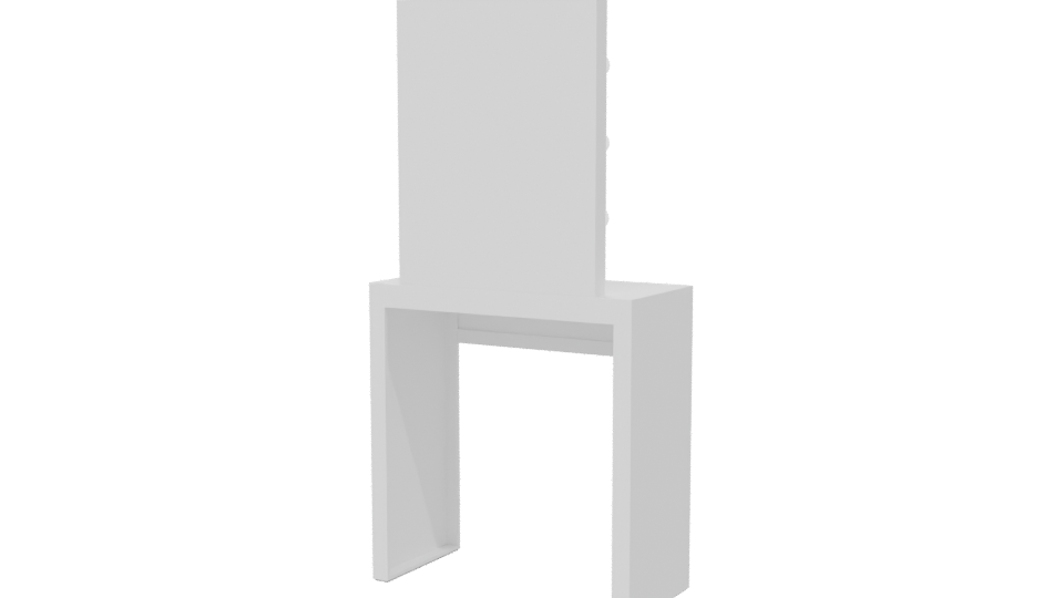 Elegant Makeup Vanity Table 3D - Professional 3D Model Render 6