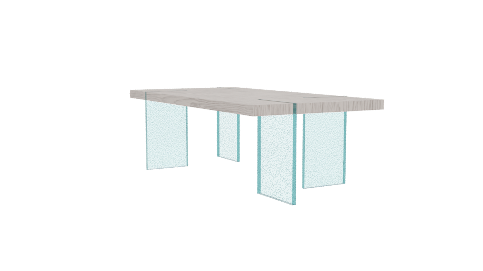 Contemporary Glass-Top Dining Table - Professional 3D Model Render 4