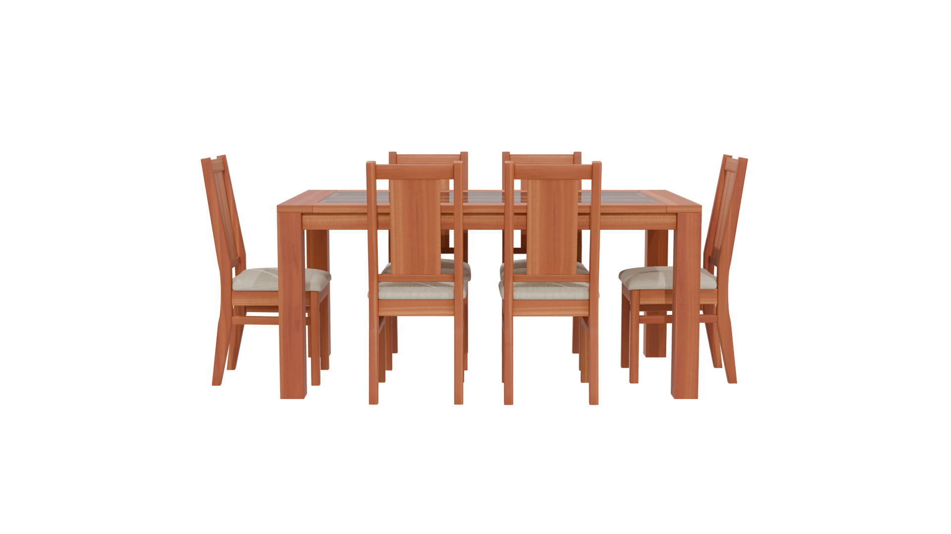 Elegant Wooden Dining Set 3D - Professional 3D Model Render 14
