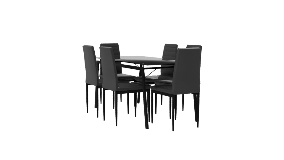 Stylish Modern Dining Table Set 3D Model - Professional 3D Model Render 7