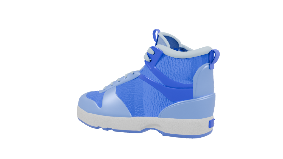 Stylish Blue Sneaker 3D Model - Professional 3D Model Render 3