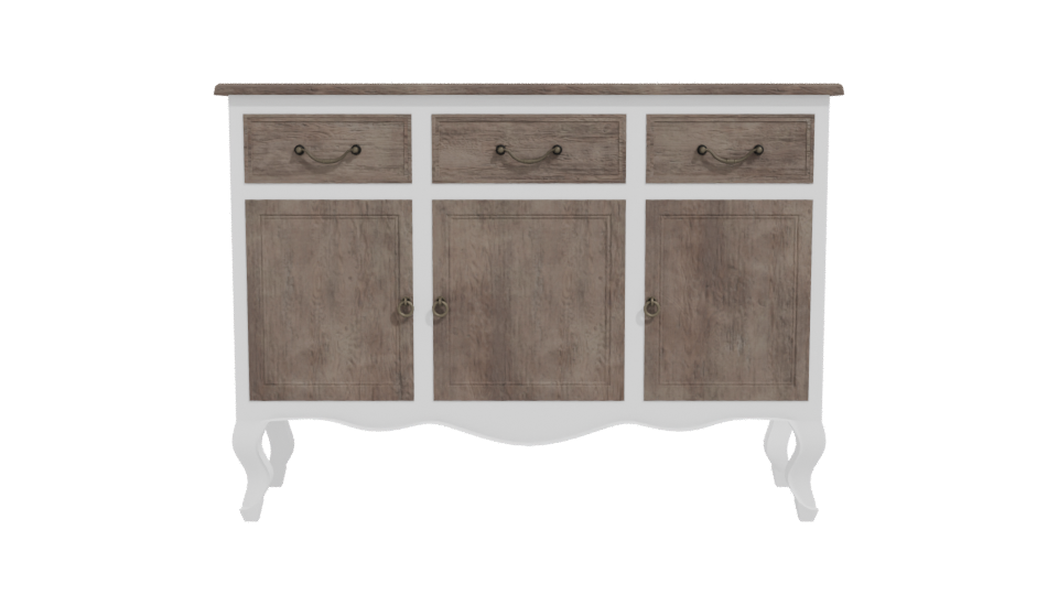 Chic Vintage Sideboard with Intricate Detailing - Professional 3D Model Render 11