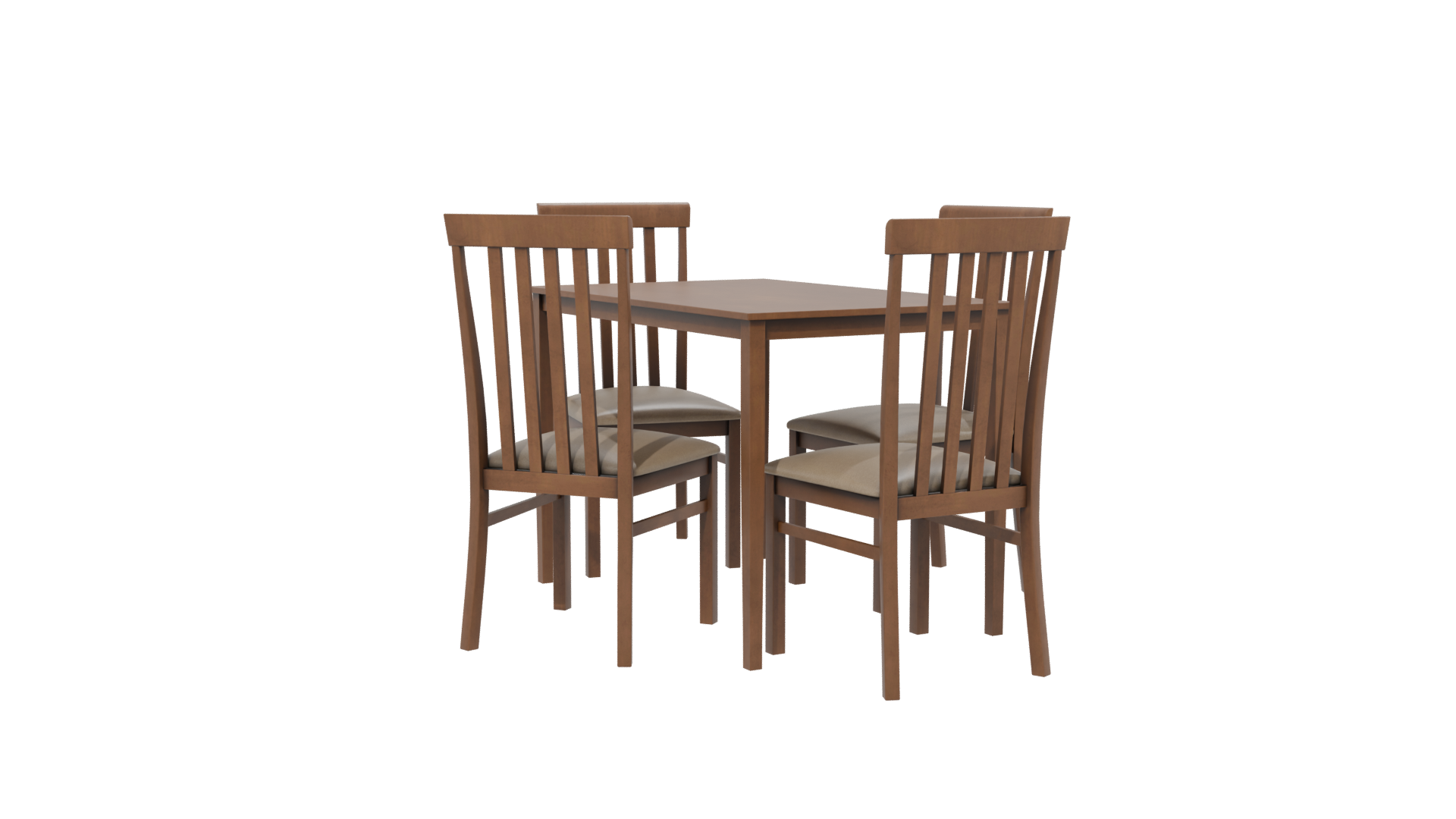 Stylish Wooden Dining Set 3D - Professional 3D Model Render 13