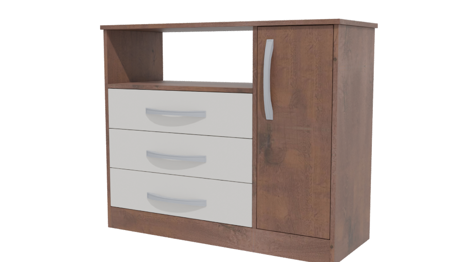 Contemporary Wooden Storage Unit 3D Model - Professional 3D Model Render 12