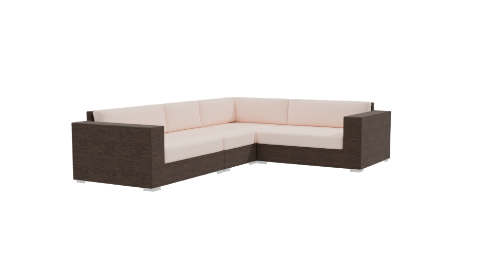 Modern Outdoor Sectional Sofa 3D - Professional 3D Model Render 9