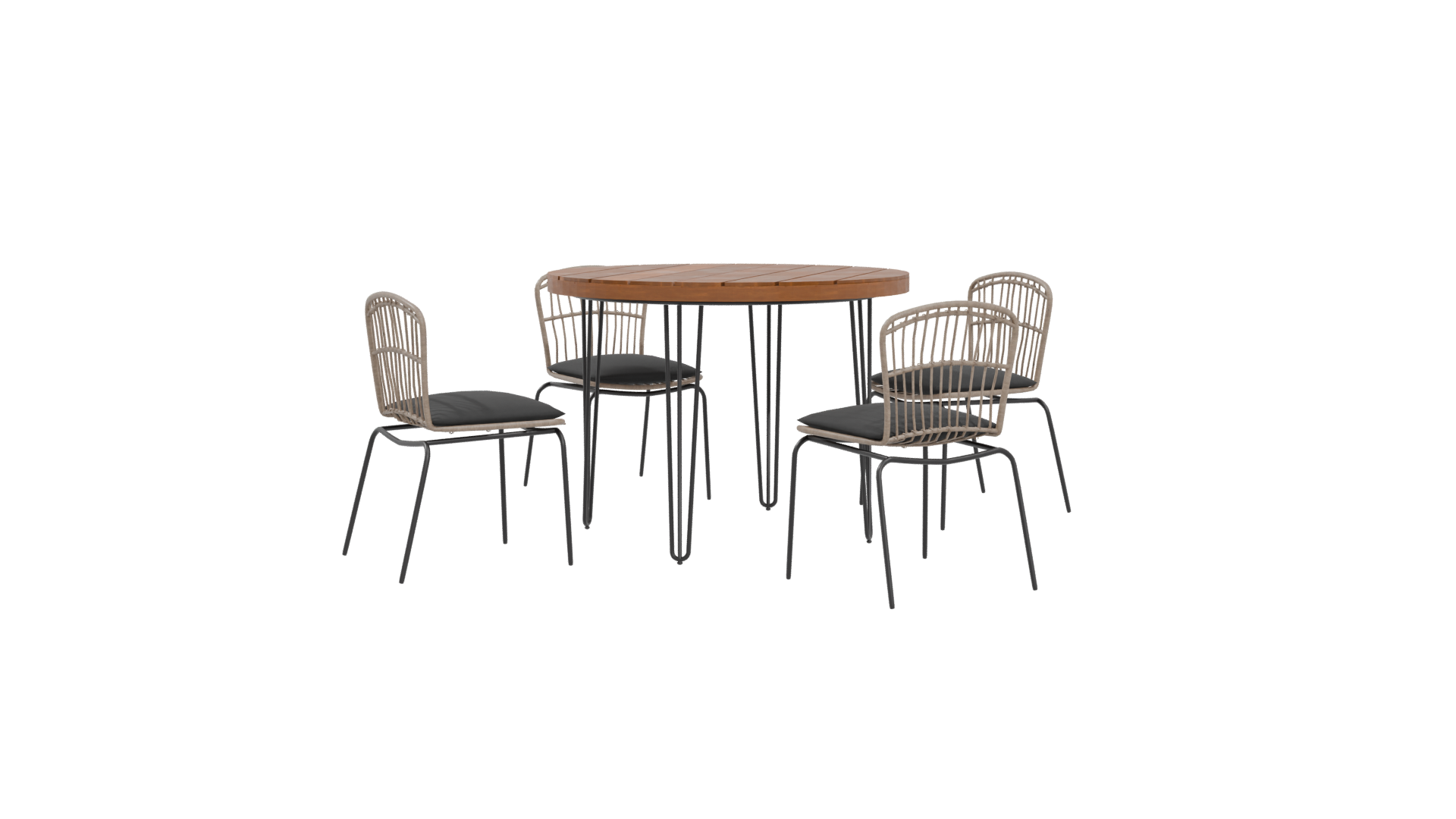 Stylish Round Dining Table Set - Professional 3D Model Render 4