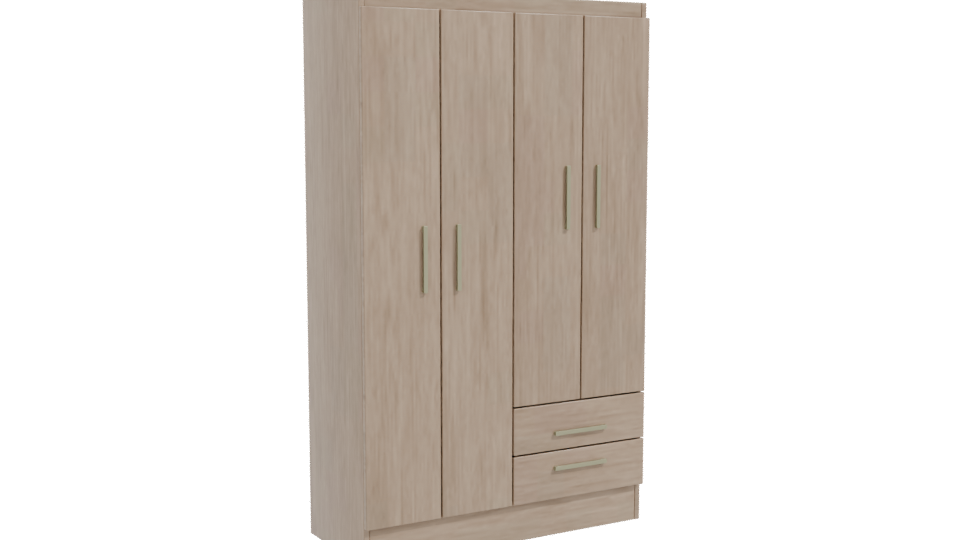Stylish Wooden Wardrobe 3D Model - Professional 3D Model Render 10