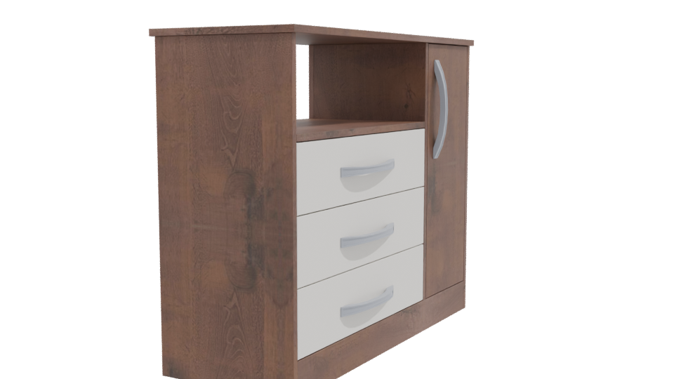 Contemporary Wooden Storage Unit 3D Model - Professional 3D Model Render 9