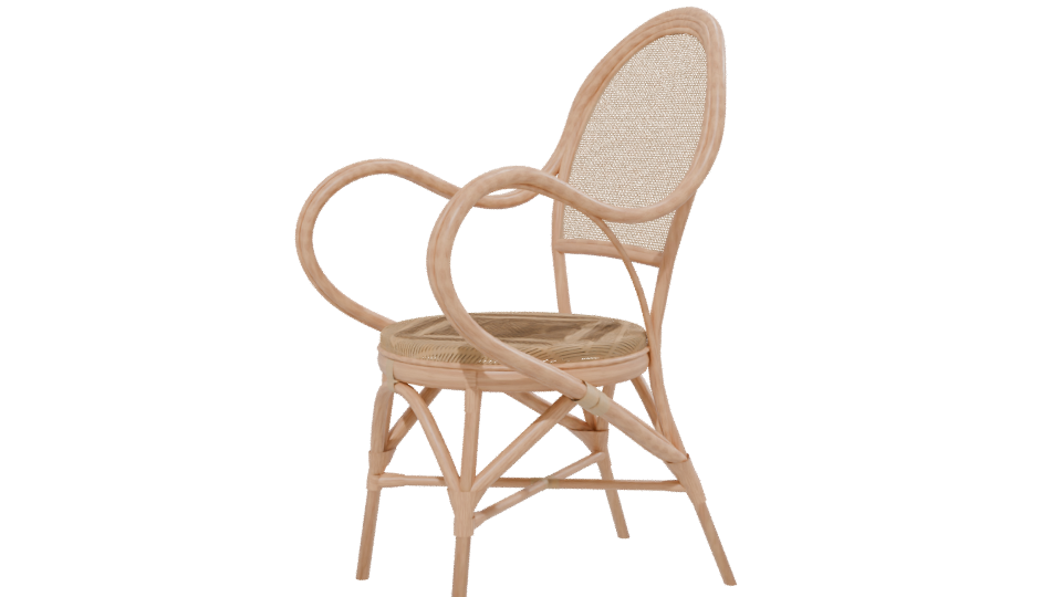 Elegant Wicker Dining Chair 3D Model - Professional 3D Model Render 13