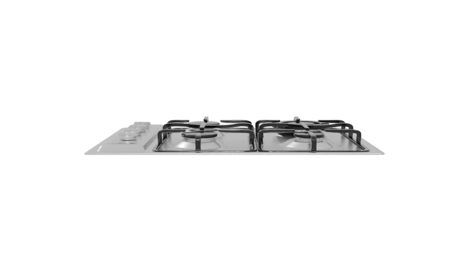 4-Burner Gas Cooktop Model 3D - Professional 3D Model Render 5