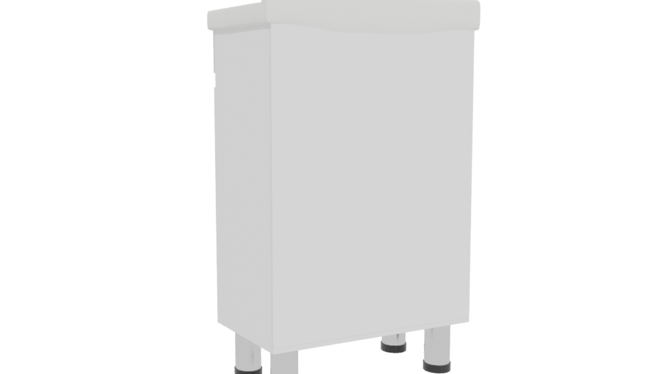 Minimalist White Kitchen Cabinet 3D Model - Professional 3D Model Render 4