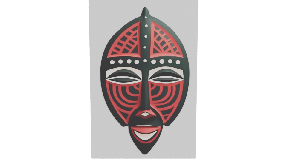 Vibrant African Decorative Mask 3D Model - Professional 3D Model Render 11
