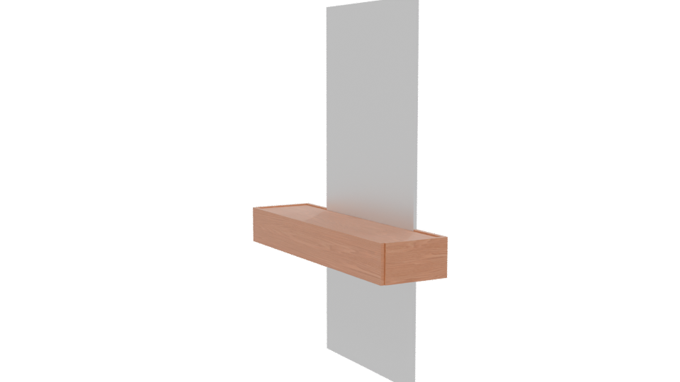 Minimalist Wooden Shelf Mirror Model - Professional 3D Model Render 13