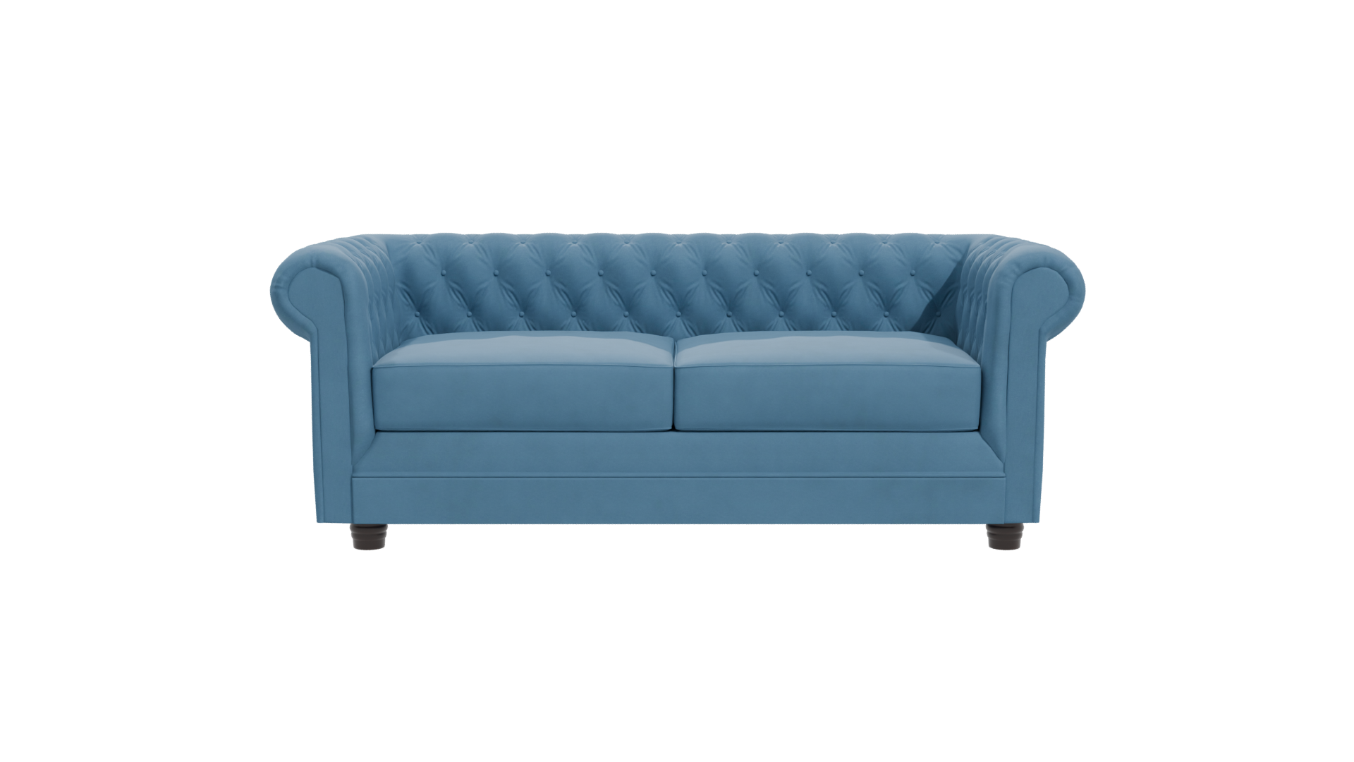 Elegant Blue Upholstered Sofa 3D - Professional 3D Model Render 11