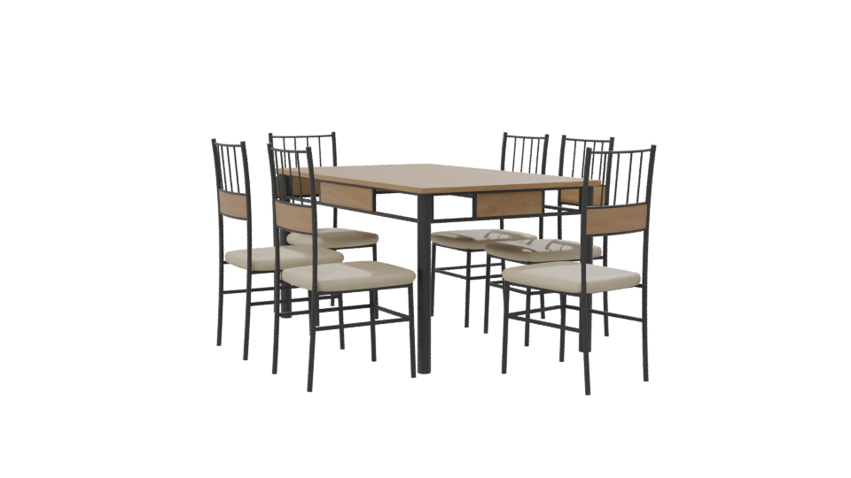 Stylish Modern Dining Table Set 3D Model - Professional 3D Model Render 7