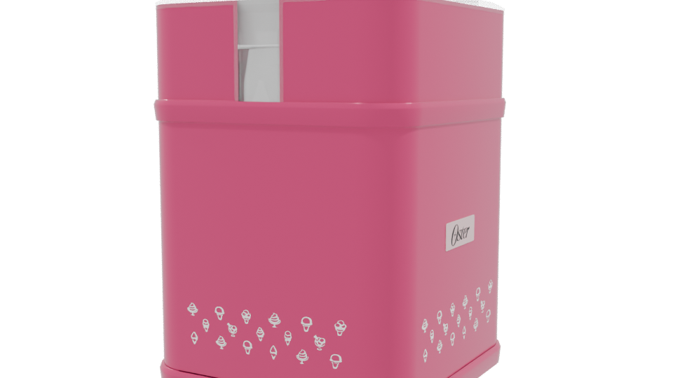 Stylish Pink Mini Fridge 3D - Professional 3D Model Render 9