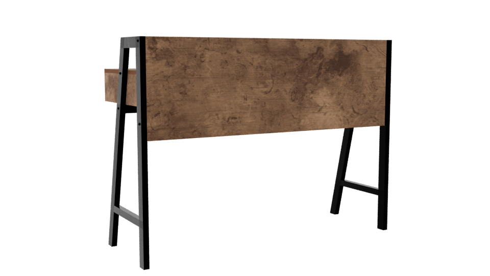 Stylish Industrial Wooden Desk Model - Professional 3D Model Render 7