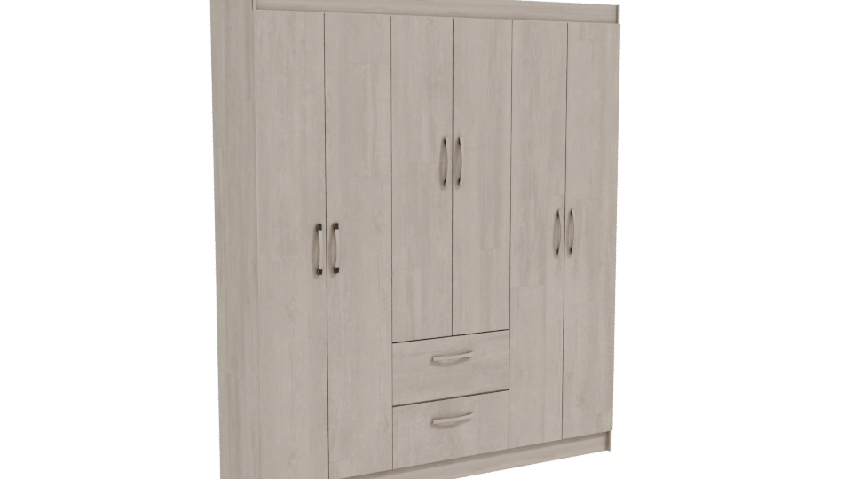 Stylish Wooden Storage Cabinet Model - Professional 3D Model Render 10