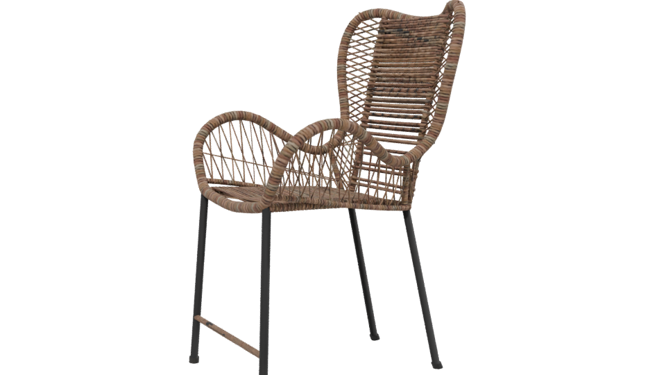 Modern Rattan Bar Chair 3D - Professional 3D Model Render 13