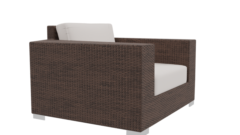 Brown Single Seat Armchair 3D - Professional 3D Model Render 9