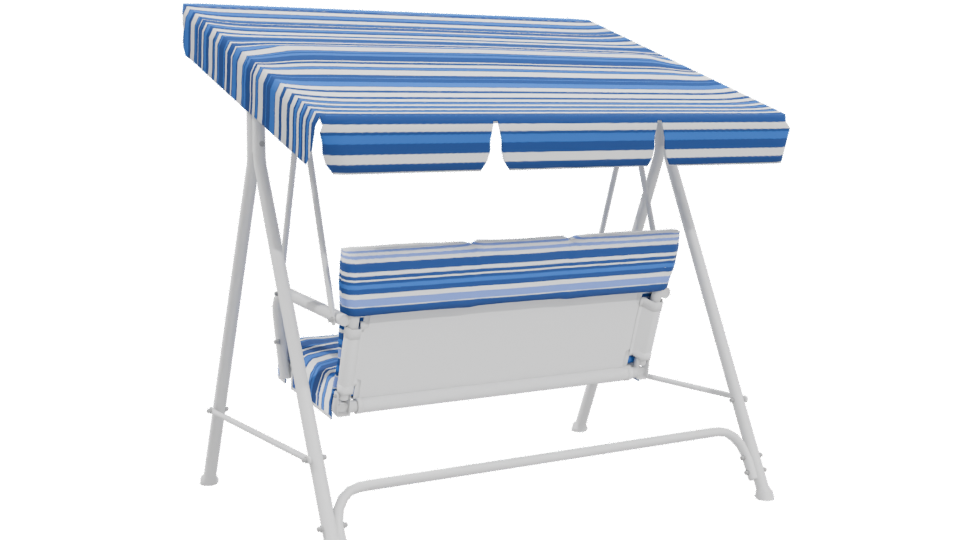 Stylish Outdoor Swing Bench with Canopy 3D Model - Professional 3D Model Render 4