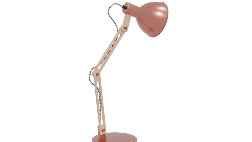 Elegant Copper Desk Lamp 3D - Professional 3D Model Render 4