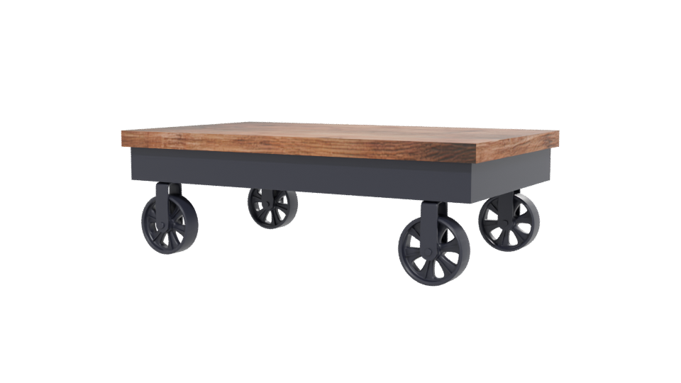 Industrial Wooden Coffee Table 3D - Professional 3D Model Render 12