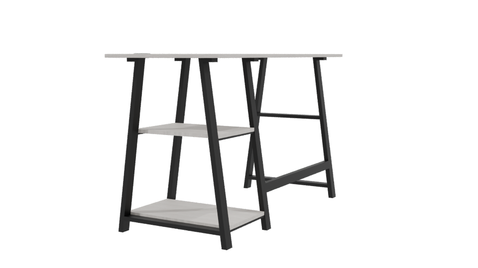 Minimalist Office Desk 3D Model - Professional 3D Model Render 3