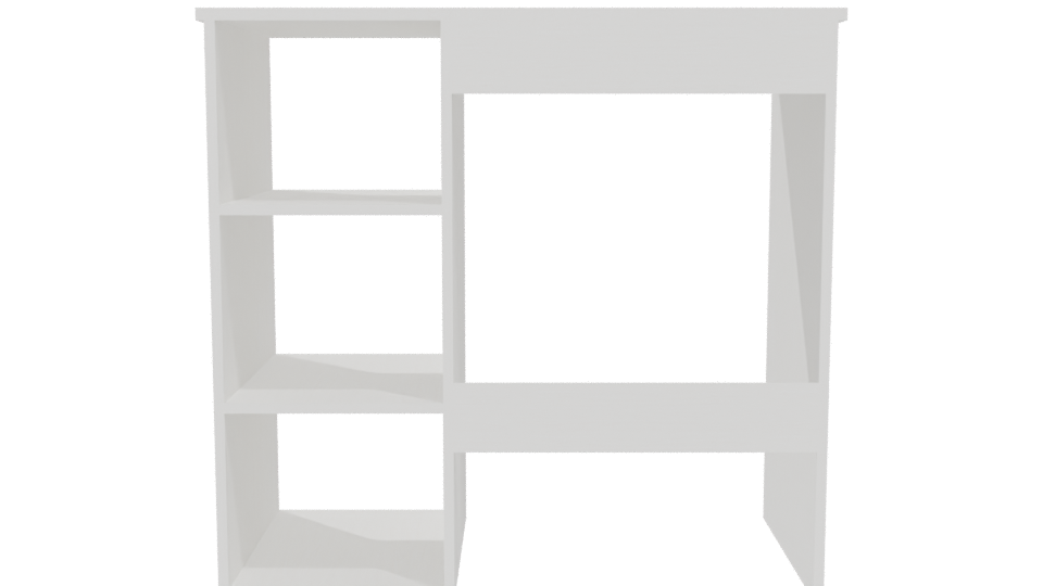 Minimalist White Office Desk 3D Model - Professional 3D Model Render 5