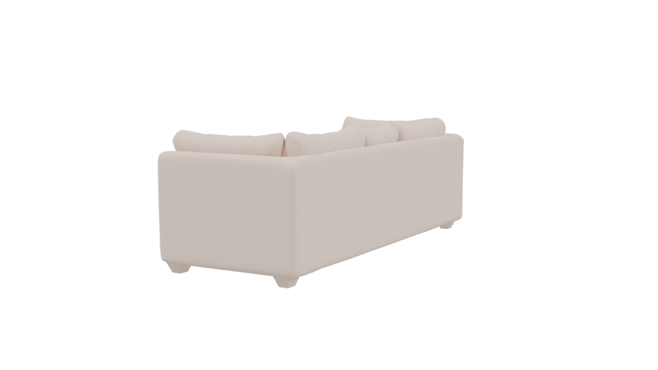 Elegant Modern Fabric Sofa 3D Model - Professional 3D Model Render 3