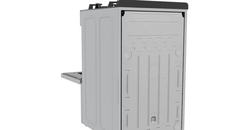 Sleek Stainless Steel Gas Range Oven 3D Model - Professional 3D Model Render 4