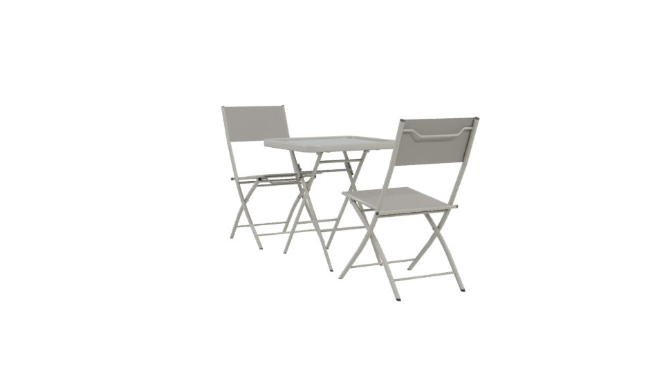 Minimalist Folding Desk and Chair 3D Model - Professional 3D Model Render 4