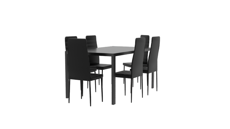 Sleek Modern Dining Table with Chairs 3D Model - Professional 3D Model Render 3