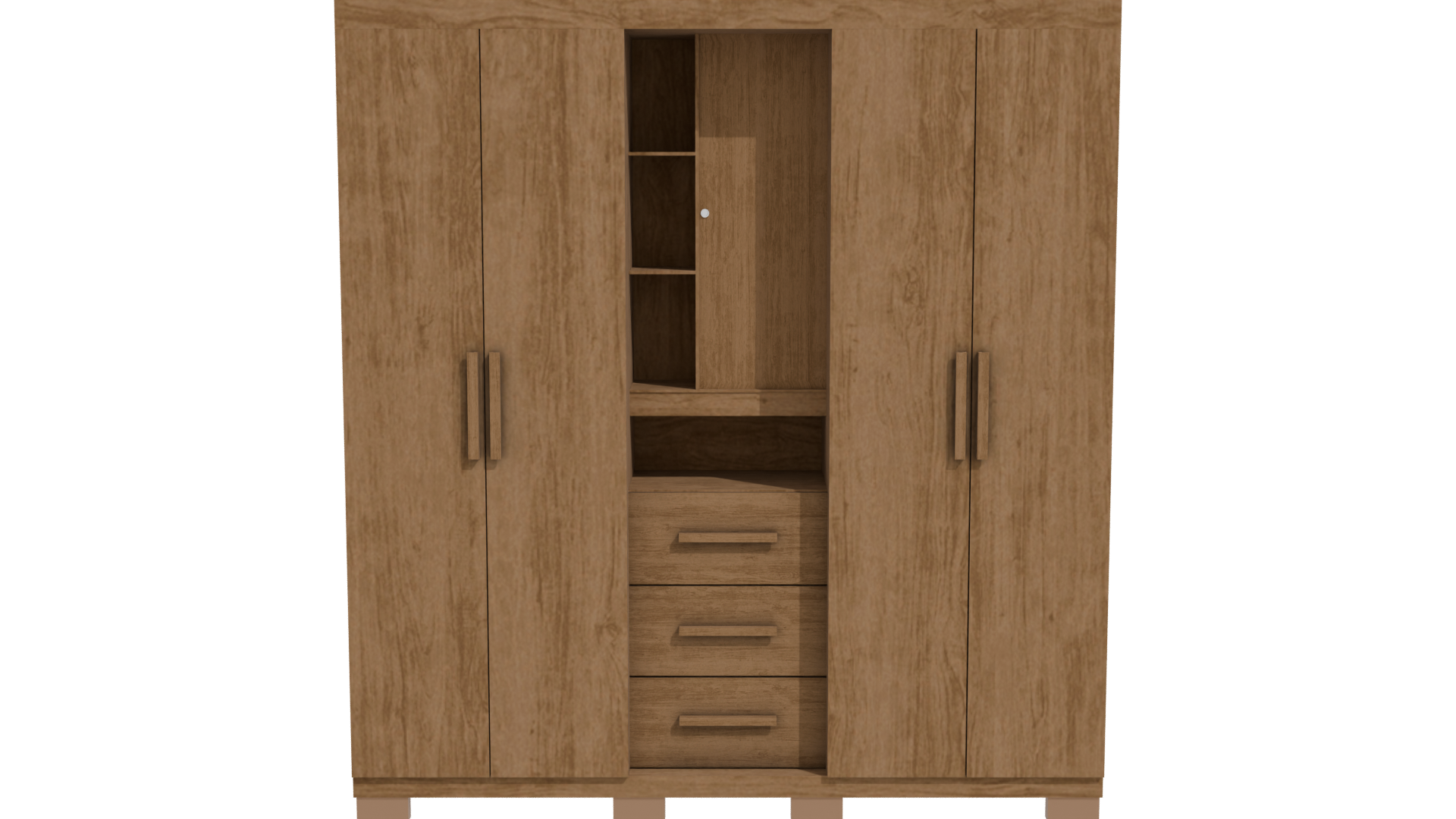 Stylish Wooden Wardrobe 3D Model - Professional 3D Model Render 11