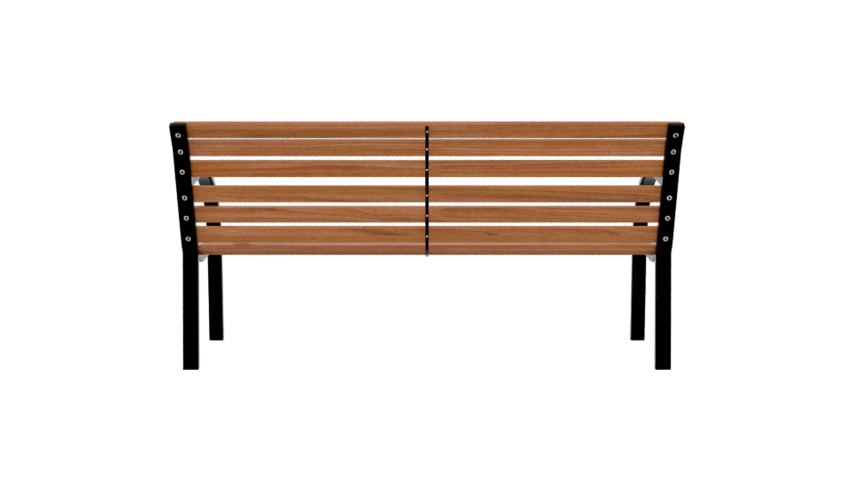 Stylish Outdoor Wooden Bench 3D Model - Professional 3D Model Render 5