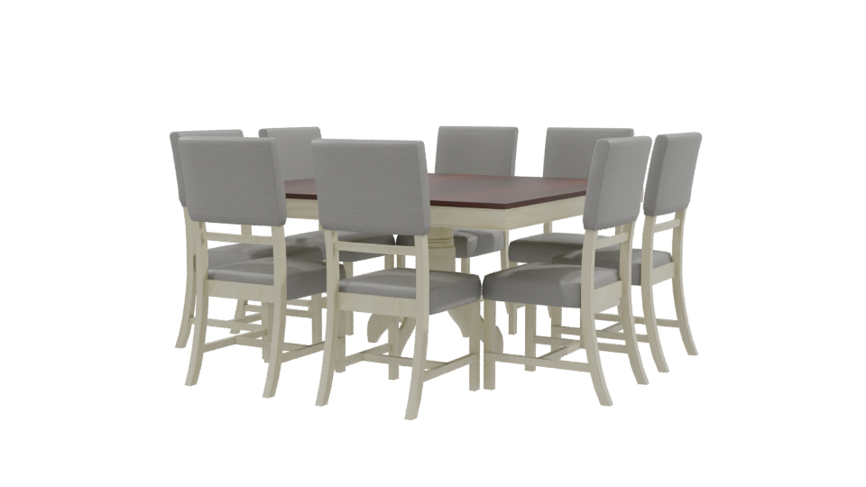 Elegant Modern Dining Table Set with Chairs 3D Model - Professional 3D Model Render 9