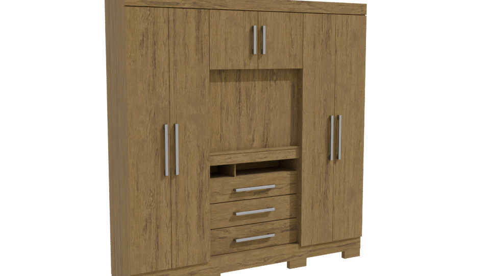 Stylish Wooden Cabinet 3D Model - Professional 3D Model Render 10