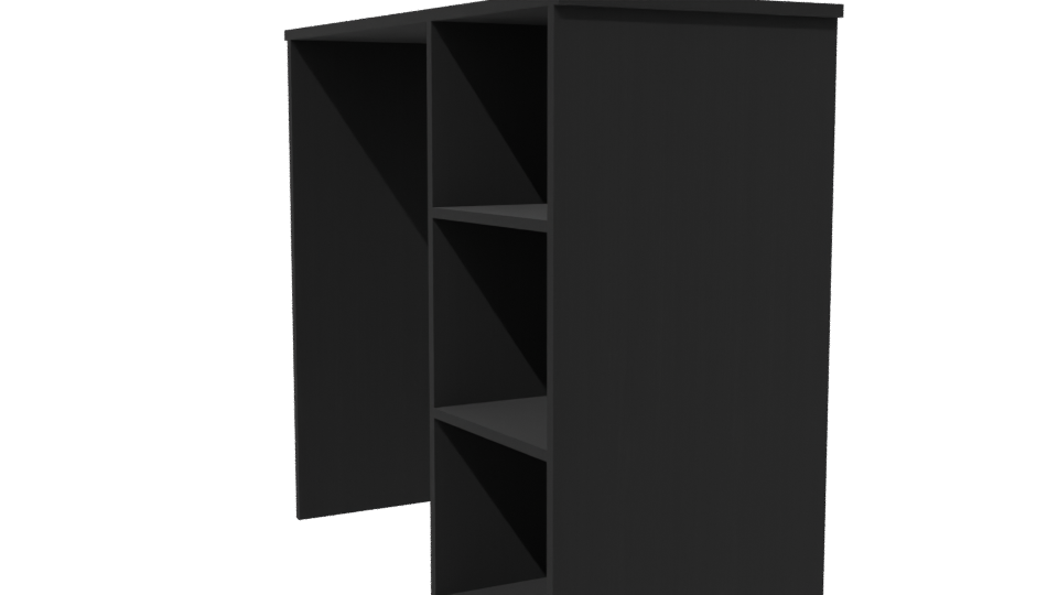 Contemporary Black Storage Desk 3D - Professional 3D Model Render 13