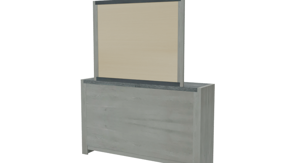 Contemporary Dresser with Mirror - Professional 3D Model Render 6