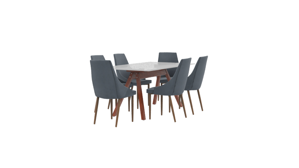 Stylish Dining Table Set 3D - Professional 3D Model Render 9