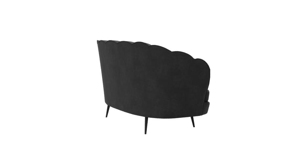 Stylish Black Velvet Sofa 3D - Professional 3D Model Render 7