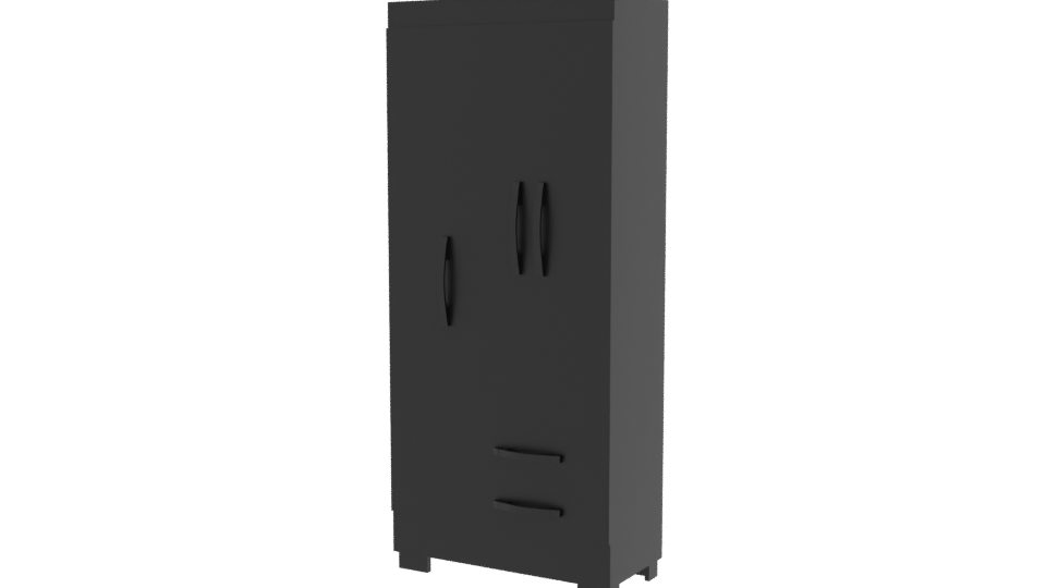 Modern Closet 3 Doors 2 Drawers 3D - Professional 3D Model Render 12