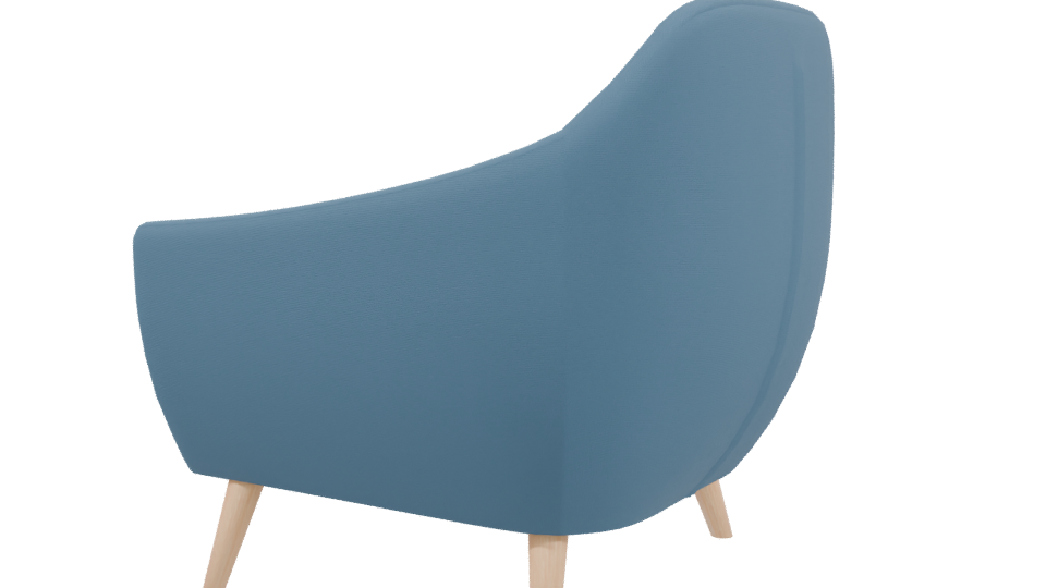 Stylish Blue Accent Chair 3D - Professional 3D Model Render 3